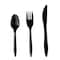 Boardwalk Four-Piece Cutlery Kit, Fork/Knife/Teaspoon/Napkin, Mediumweight, Black, 250PK BWK4KITBLPP - alternate 2